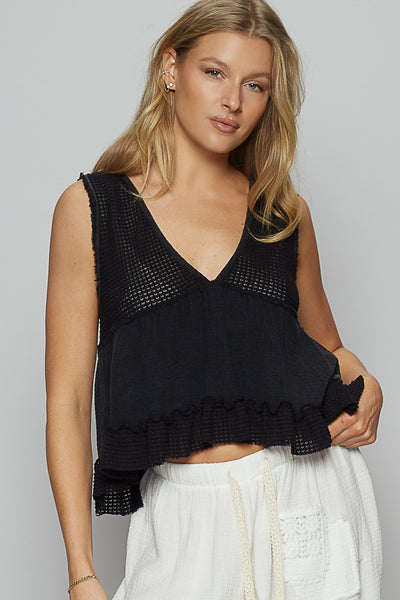 Sleeveless with v-neck, mini babydoll