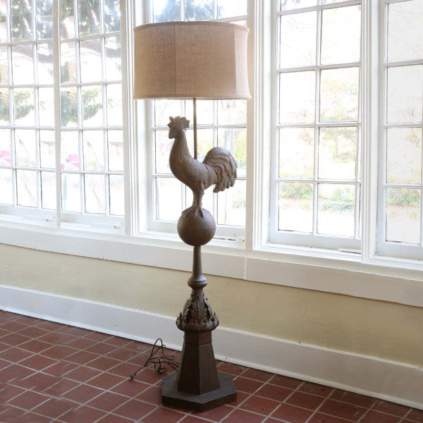 Metal Rooster Finial Floor Lamp     — BACK ORDER___