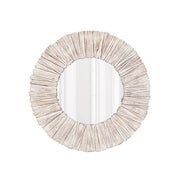Wood Slat Round Mirror