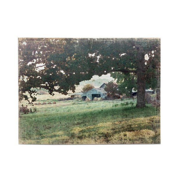 Distressed Watercolor Barn Print On Canvas