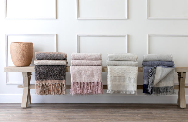 Herringbone Pattern Alpaca Wool Throw