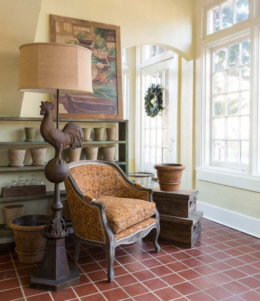 Metal Rooster Finial Floor Lamp     — BACK ORDER___