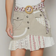 Flare Skirt with patchwork