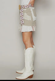 Flare Skirt with patchwork