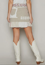 Flare Skirt with patchwork