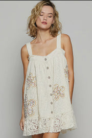 POL Vintage Charm Floral Patchwork Dress
