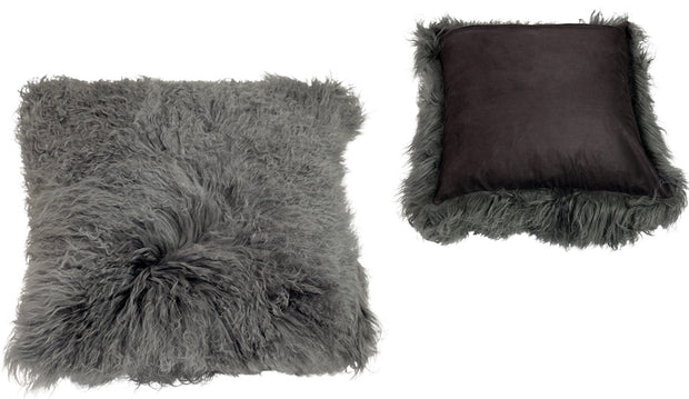 MOHAIR PILLOW GRAY