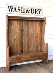Embossed Metal Wash and Dry Sign