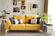Boho Throw Pillow Navy Blue Mixed Design Set of 2 Vegan Faux Leather Solid for Couch, Bedding
