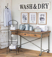 Embossed Metal Wash and Dry Sign