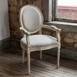 White Washed Arm Chair