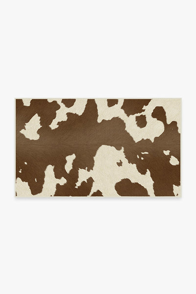 Tan &amp; Ivory Faux Cowhide Rug