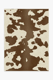 Tan &amp; Ivory Faux Cowhide Rug