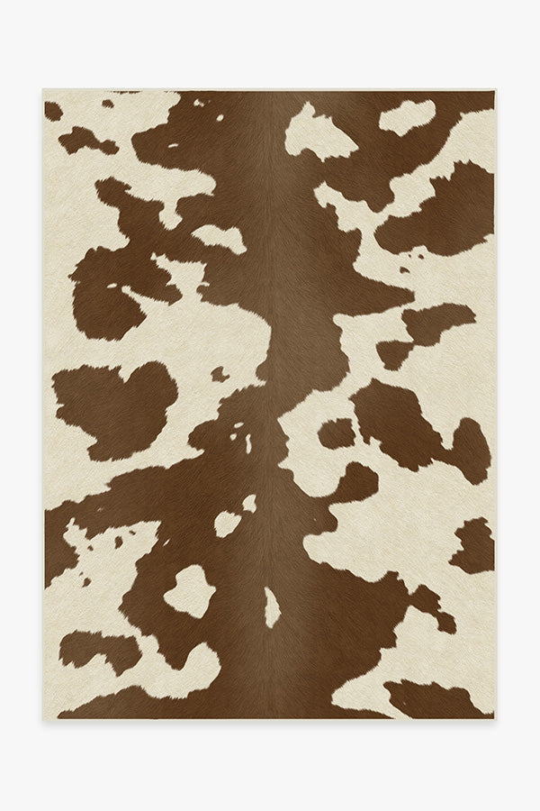 Tan &amp; Ivory Faux Cowhide Rug