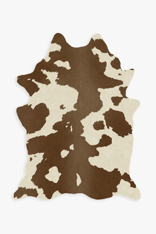 Tan &amp; Ivory Faux Cowhide Rug