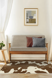Tan &amp; Ivory Faux Cowhide Rug