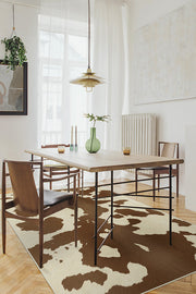 Tan &amp; Ivory Faux Cowhide Rug