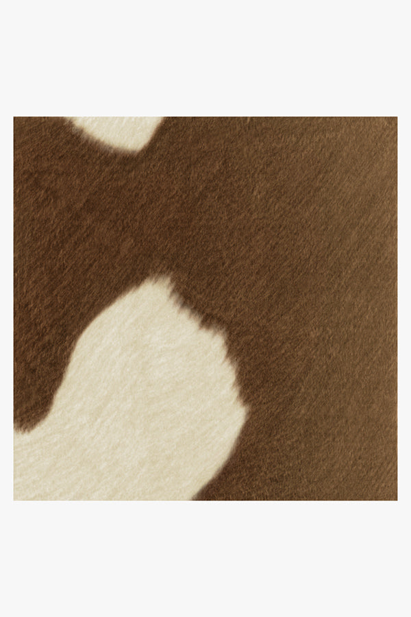 Tan &amp; Ivory Faux Cowhide Rug